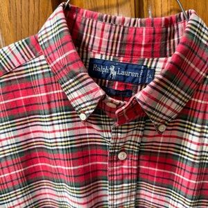 Ralph Lauren Red and Green Plaid Men's Shirt‎ Size L